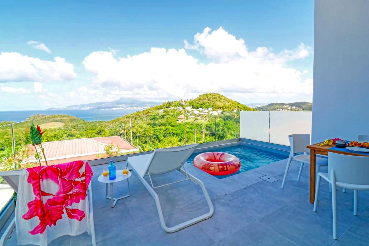 Location villa martinique. Terrasse vue mer